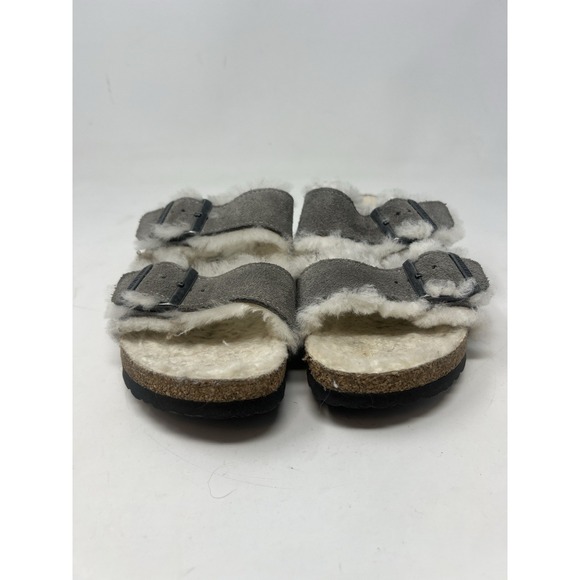 Birkenstock Arizona Shearling Stone EUC size 37 - Picture 2 of 11